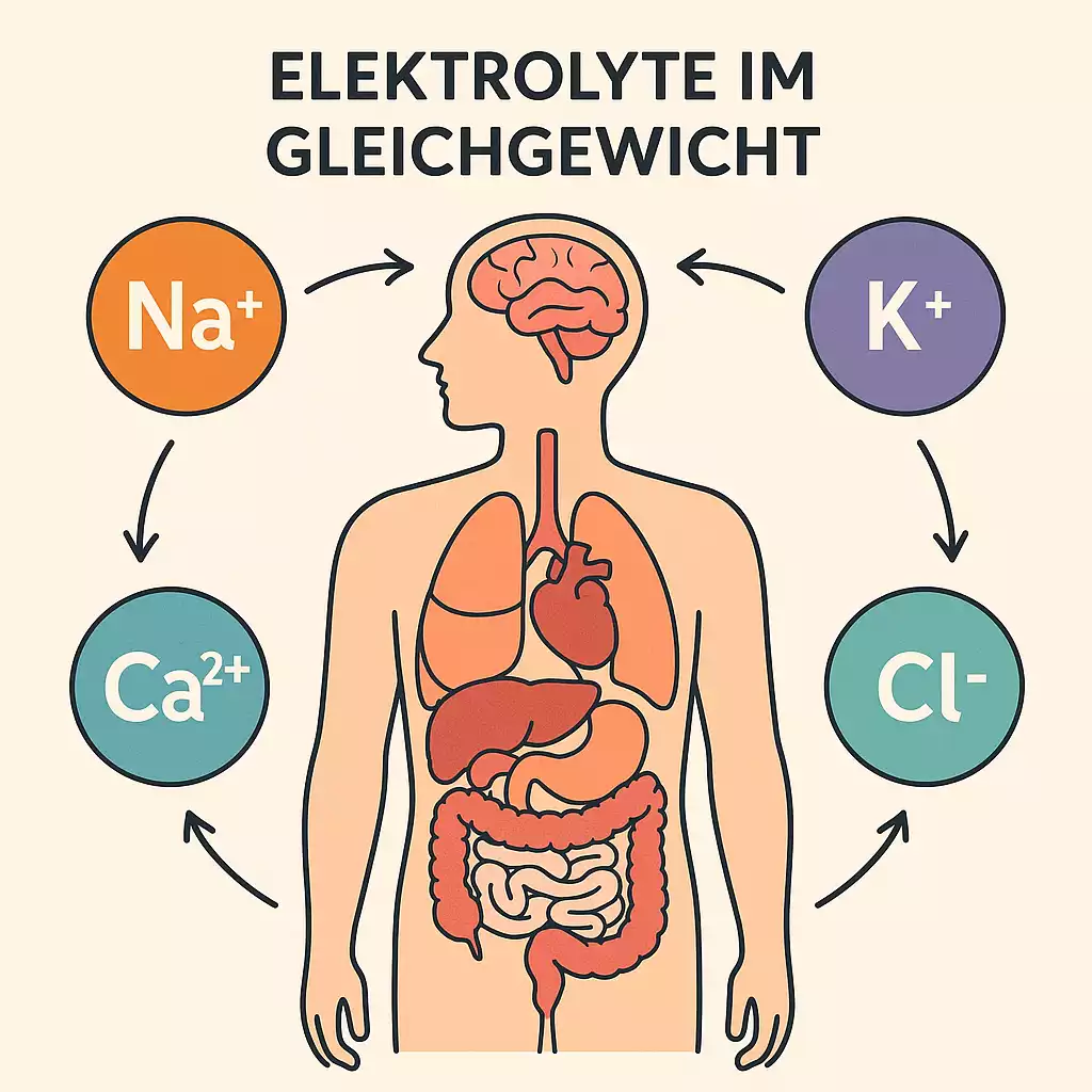 Elektrolyte im Gleichgewicht – Na⁺, K⁺, Ca²⁺, Cl⁻: Hydration, Blutdruck, Nerven- und Muskelfunktion